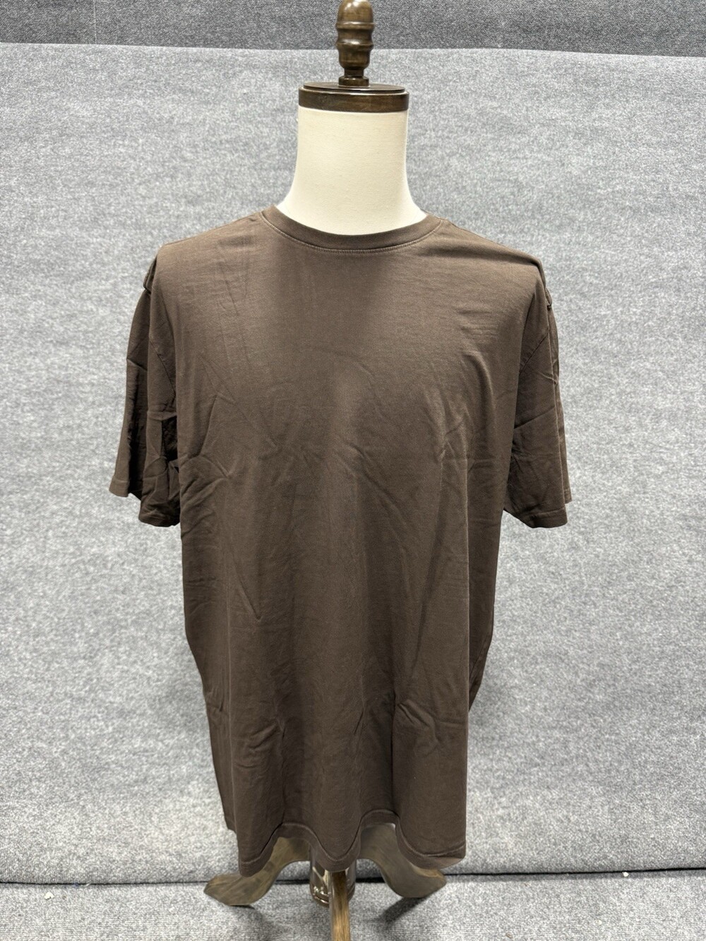 AllSaints Mens XXL Brown Crew Neck Short Sleeve Cotton T Shirt Solid Casual Tee